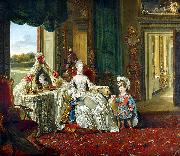 Johann Zoffany Queen Charlotte with her Two Eldest Sons painting